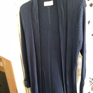 Navy blue duster sweater